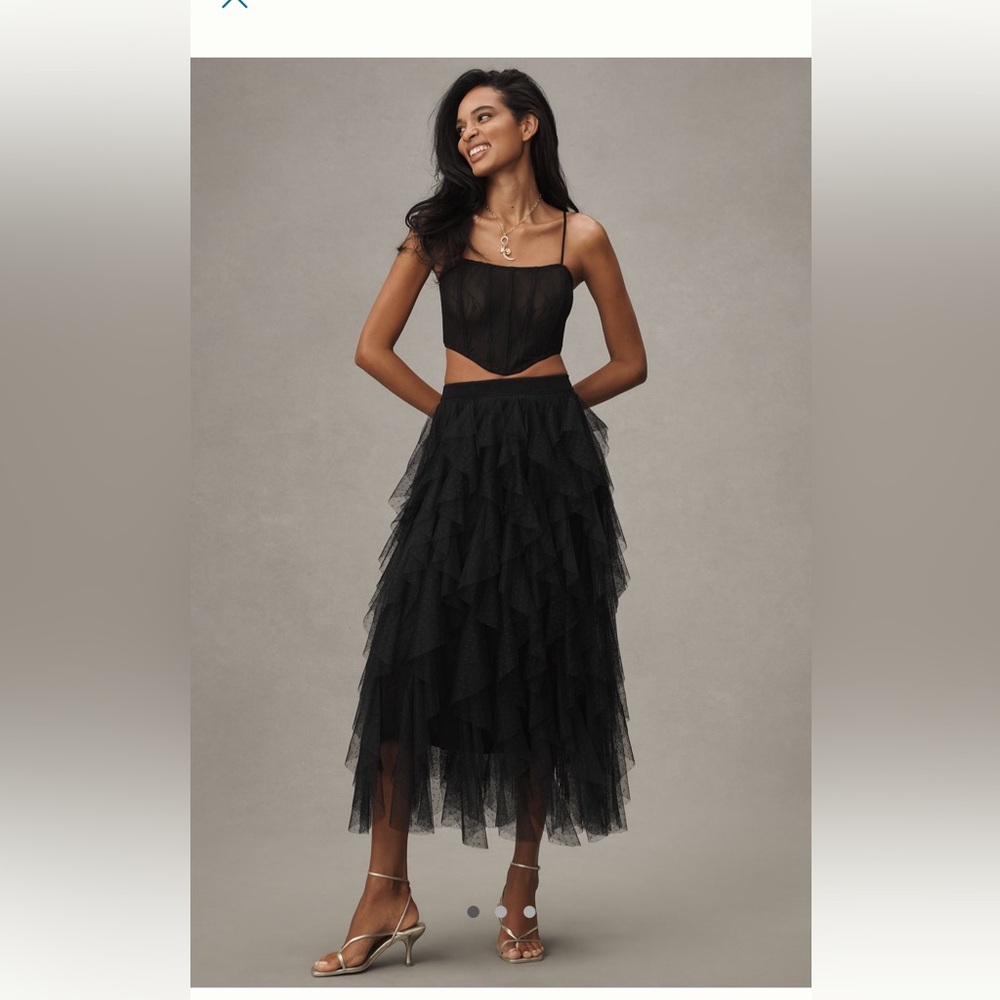Anthropologie Cheri Tulle Skirt